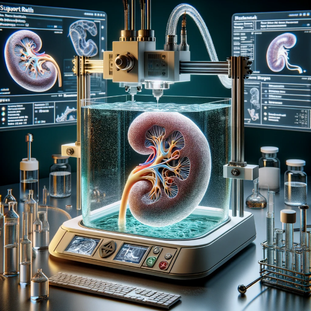 Slika generirana z AI za "3D (bio)tisk"