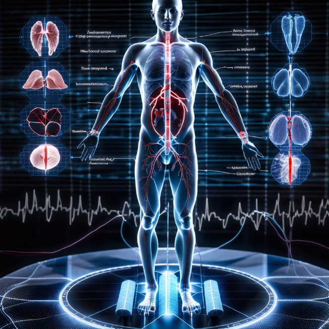 Slika generirana z AI na temo "izbrane teme iz humane fiziologije"